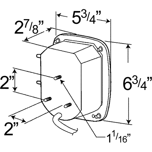 LTG G5092 Grote Hi Count LED Stop Tail Turn Light w/ License Window (LH, 3 Stud)