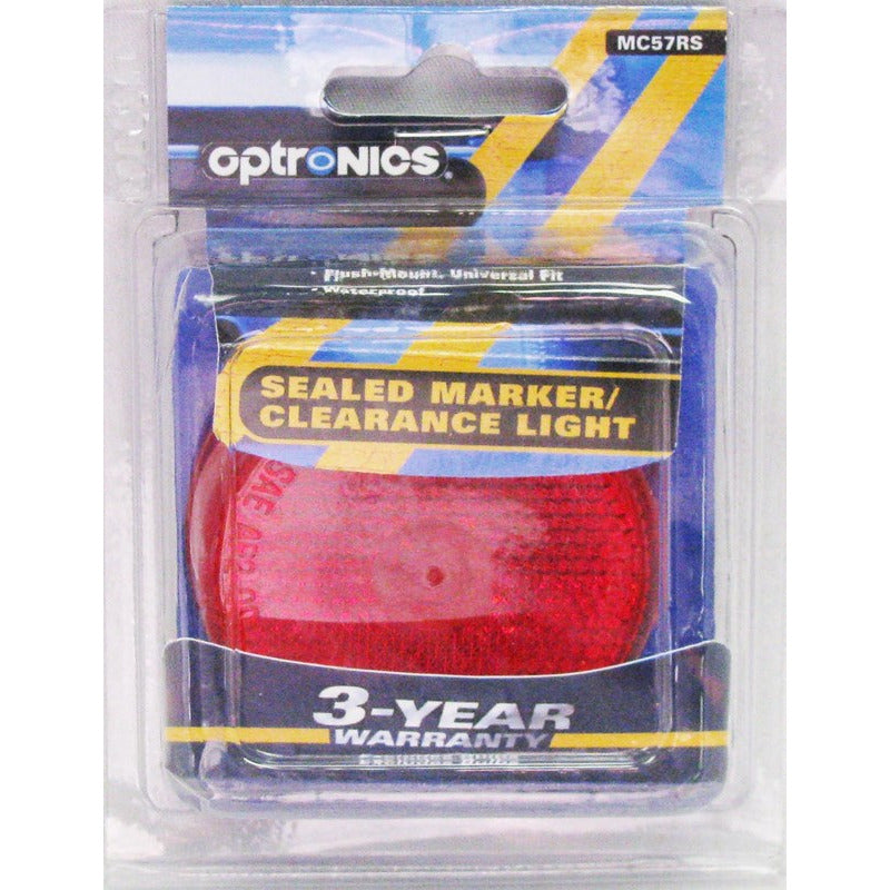 DLT MC57RS Optronics Sealed Marker/Clearance Light (2.5" Round, Reflective, Red, Grommet)