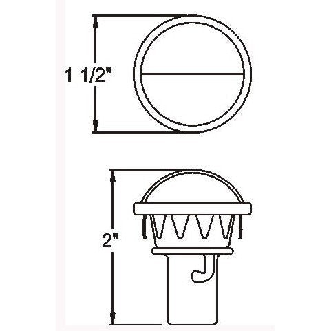 DLT LP11CS Optronics License Plate Light (1.5" Round, Chrome, Snap-In)