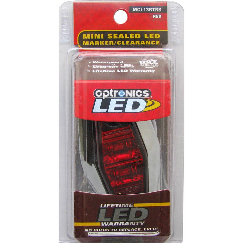DLT MCL13RTRS Optronics LED Sealed Marker/Clearance Light Kit (2.5" Oblong, Red, Surface)