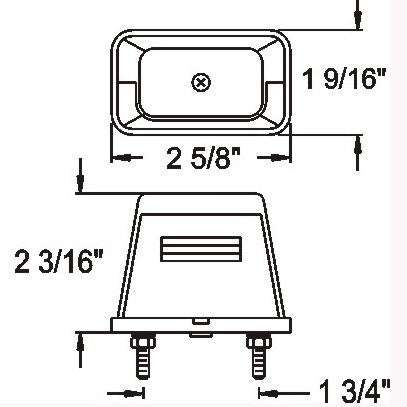DLT LP41CS Optronics License Plate Light (2.5" Rectangle, Chrome, Stud)