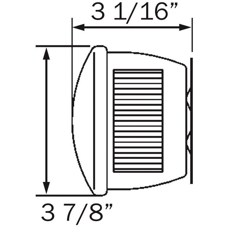 DLT ST21RS Optronics Combination Tail Light With License Plate Light (Left, 4" Round, Stud)