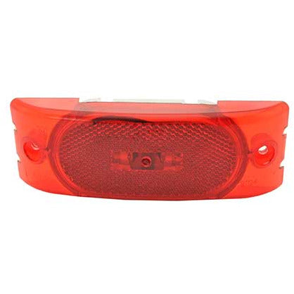 LTG 46302 Grote Two-Bulb Turtleback Rectangle Clearance Marker Light (Red, Reflective)