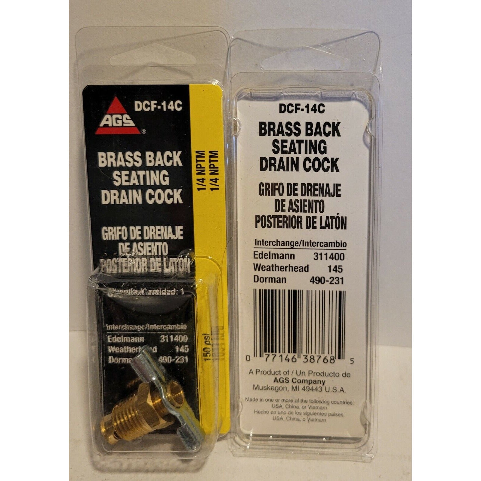 BL DCF-14C AGS Brass Back Seating Drain Cock (Male 1/4 NPT)