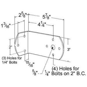 LTG 43282 Grote 7" Light 90 Degree Angle Jumbo Mounting Bracket (Black)