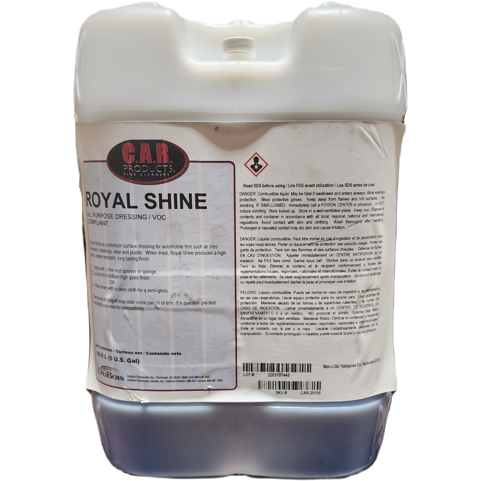 XCP CAR-20105 CAR Products Royal Shine All Purpose Dressing (5 gal)