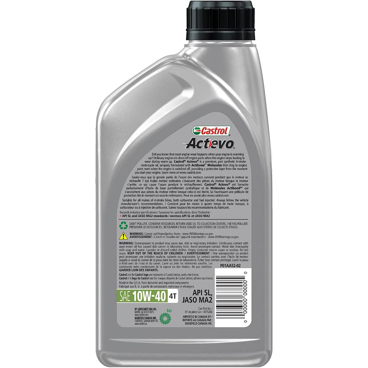 CTL 15D7D2 | ACTEVO 4T SYNTHETIC BLEND 10W-40 MOTORCYCLE OIL : 1 QT