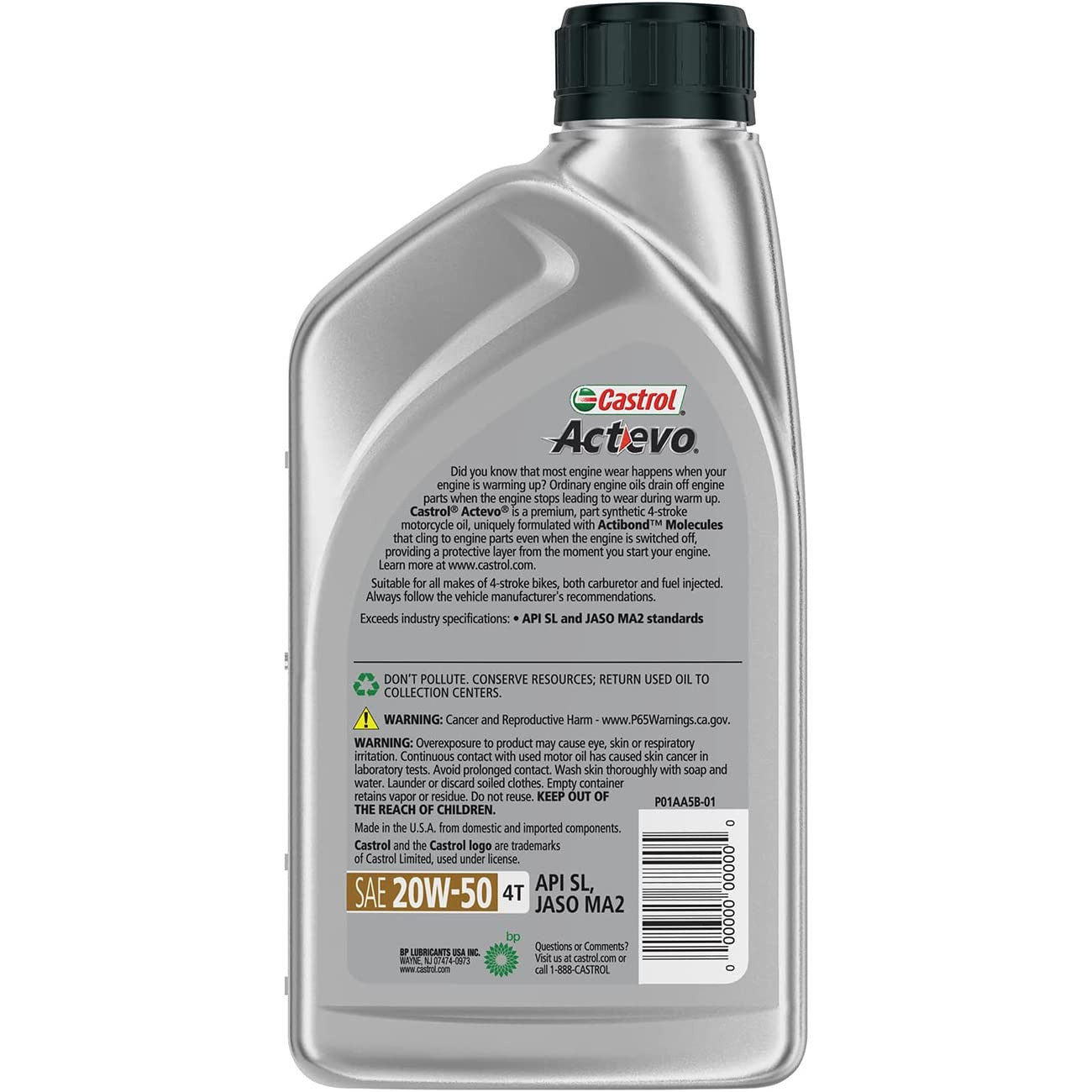 CTL 15D7CF | ACTEVO 4T SYNTHETIC BLEND 20W-50 MOTORCYCLE OIL  : 1 QT