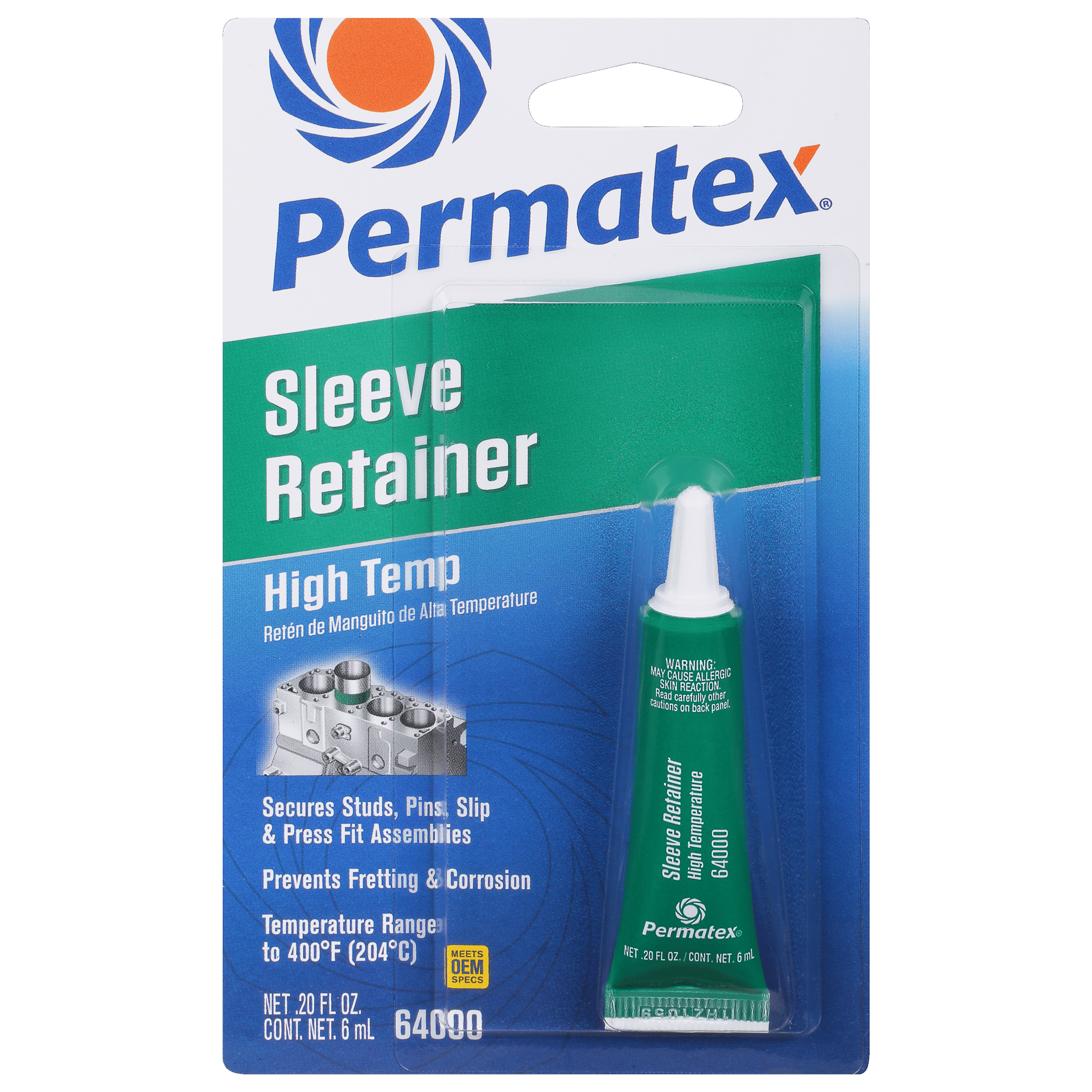 (735) 64000 Permatex High Temperature Sleeve Retainer, 6 ml