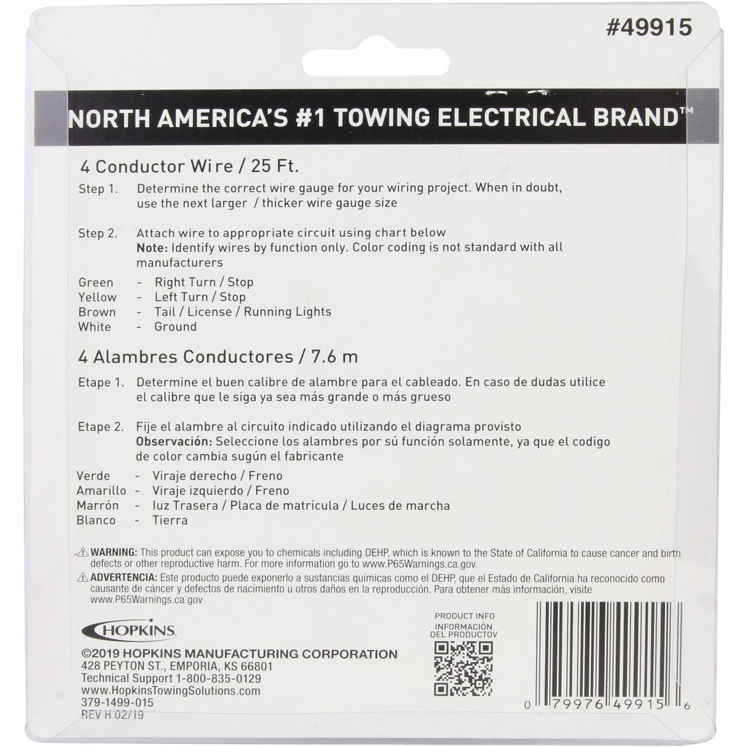 HPK 49915 Hopkins Trailer Wire (18G, 4 Wire, 25')