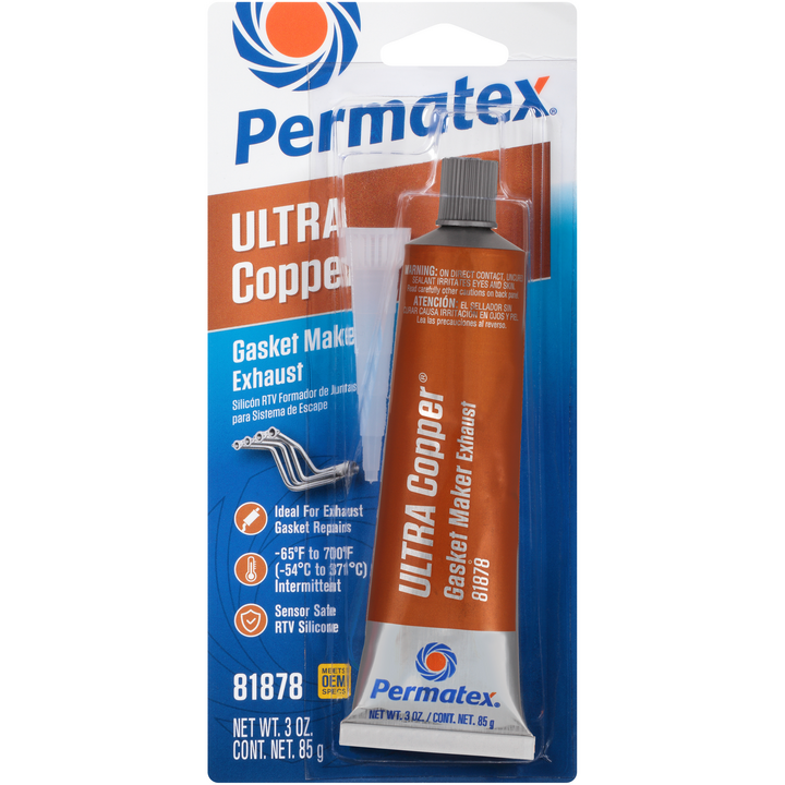 (735) 81878 PERMATEX #101 Sensor Safe ULTRA COPPER Max Temp RTV Silicone