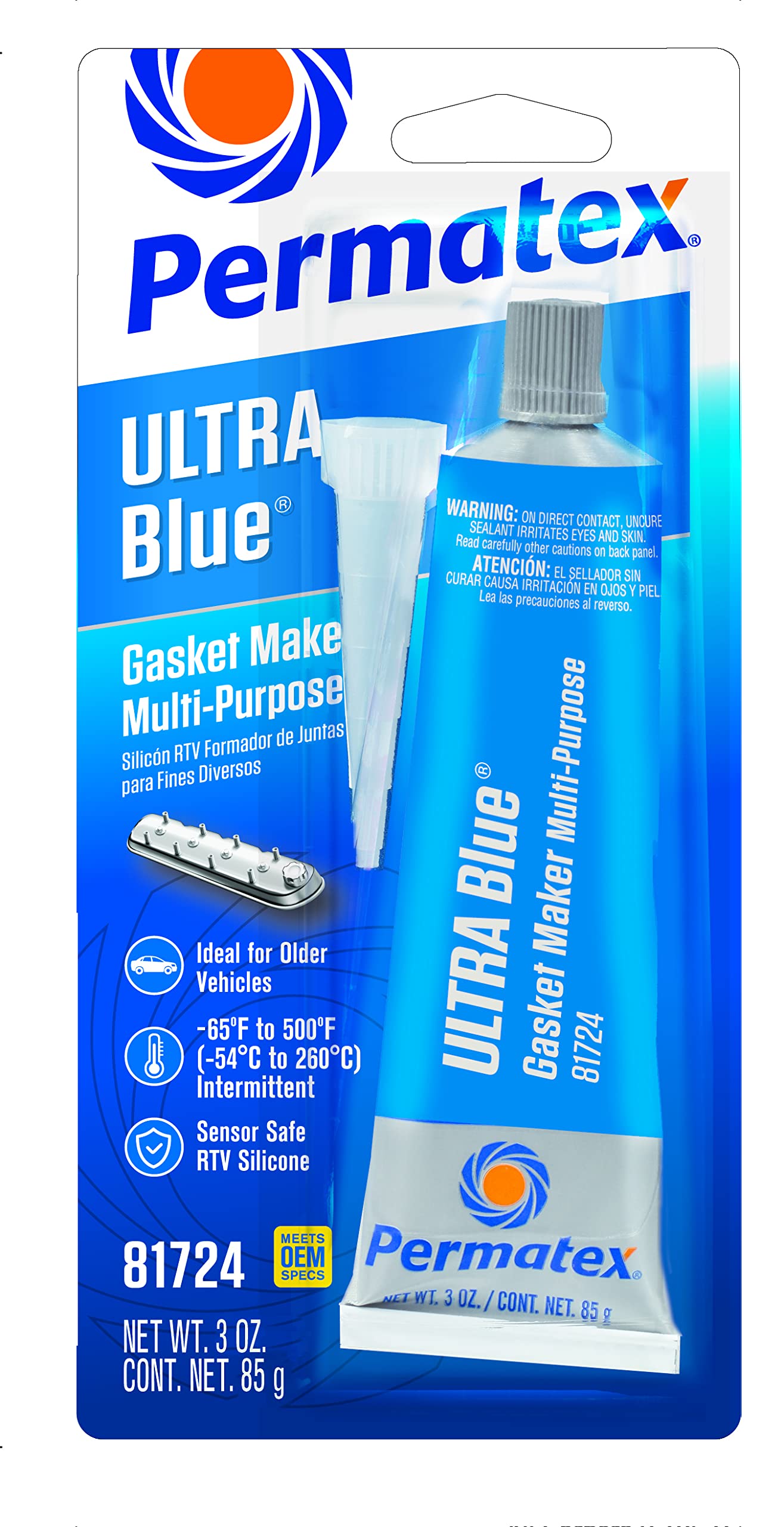 (735) 81724 Sensor-Safe Ultra Blue RTV Silicone Gasket Maker 3 oz