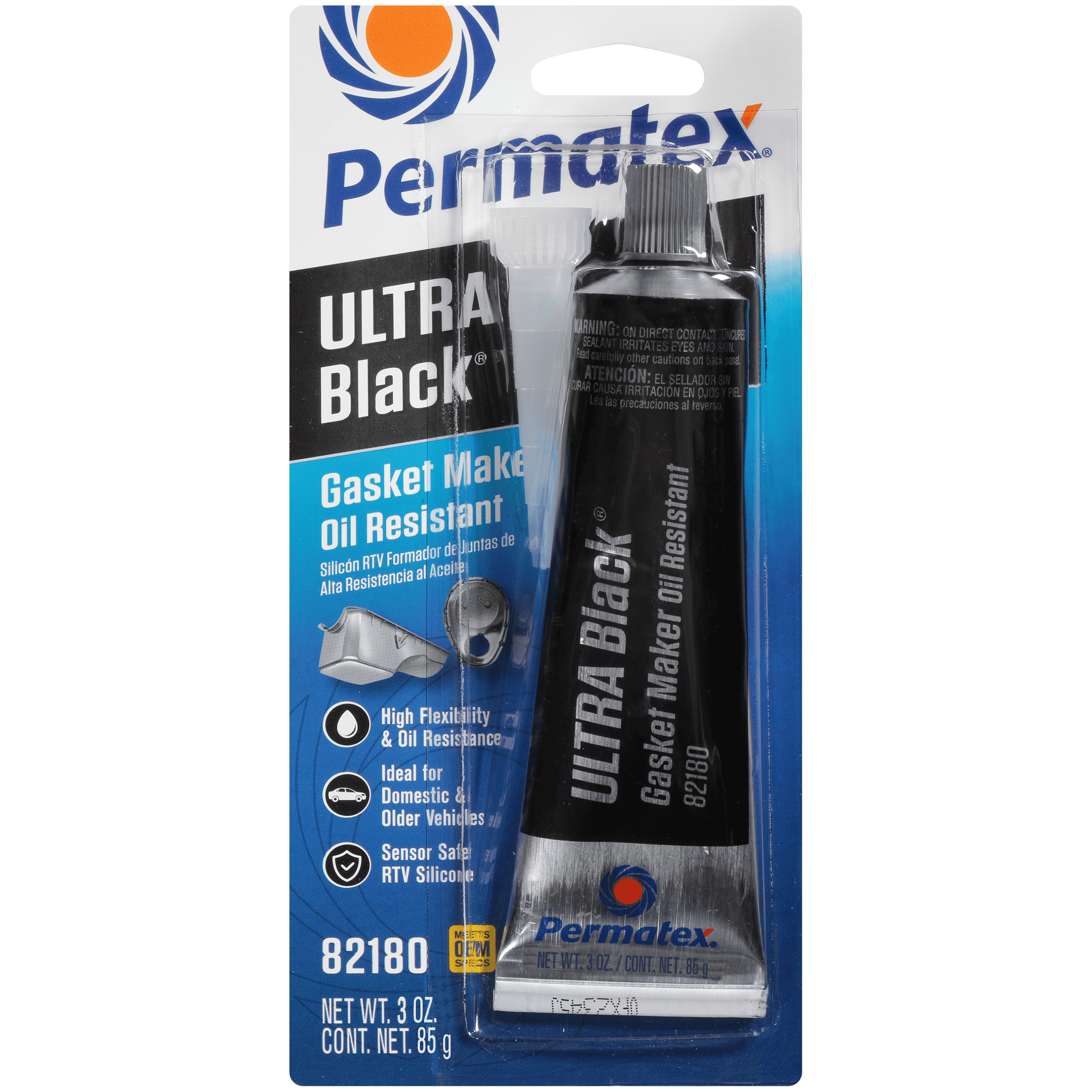 (735) 82180 Permatex ULTRA BLACK Max Oil Resistance Silicone, 3 oz
