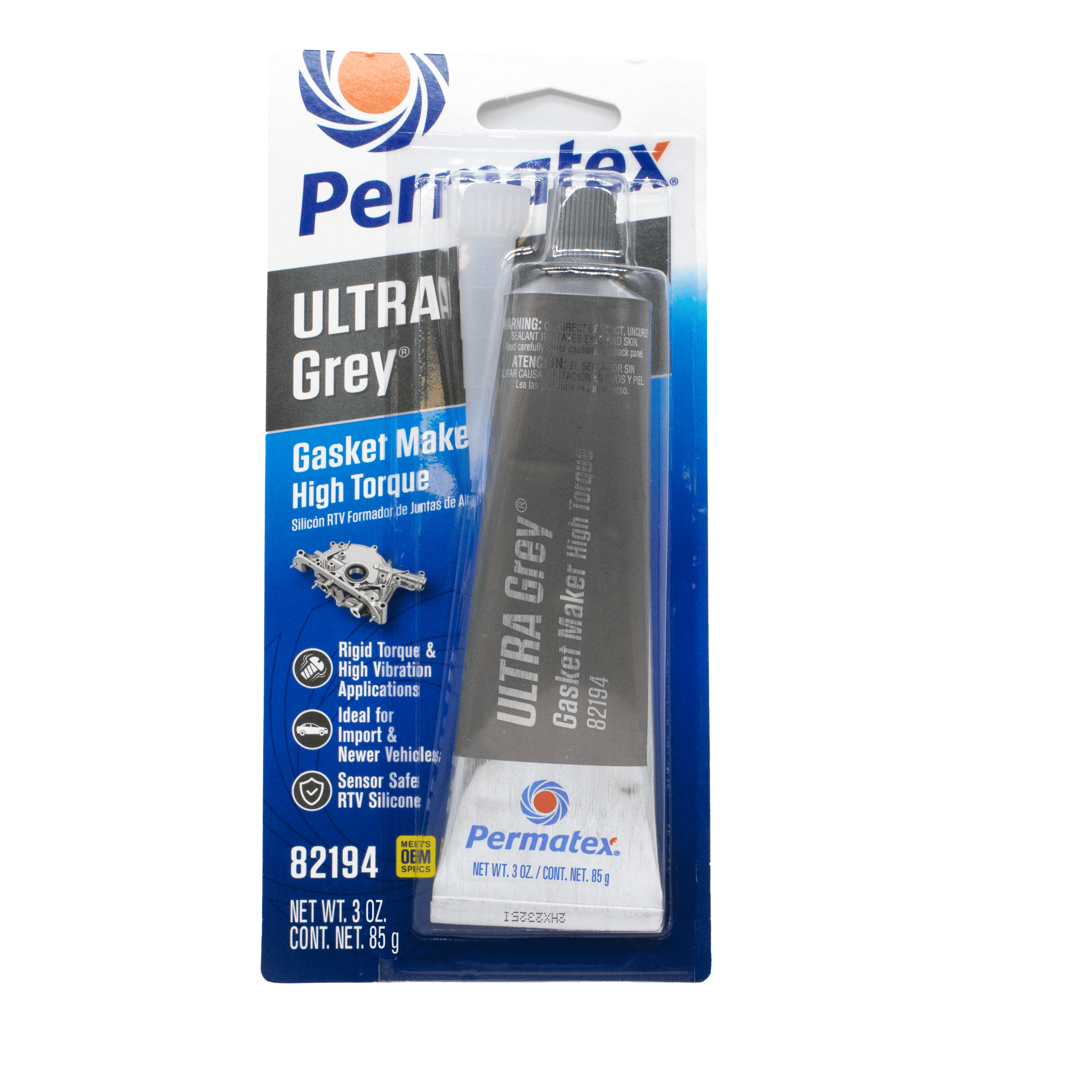 (735) 82194 Ultra Grey Rigid High-Torque RTV Silicone Gasket Maker 3 oz