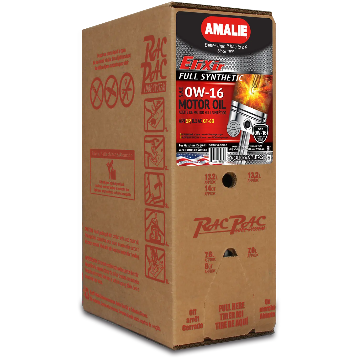 (130) 1606573021 | AMALIE 0W-16 FULL SYNTHETIC MOTOR OIL : 6 GAL