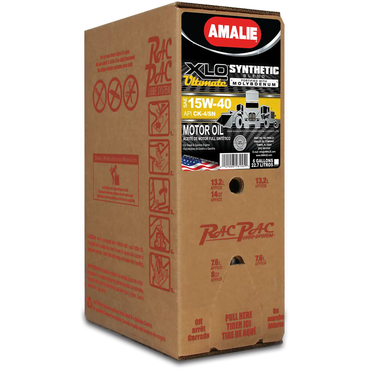 (130) 1607910021 | AMALIE 15W-40 SYNBLEND HEAVY DUTY MOTOR OIL : 6 GAL