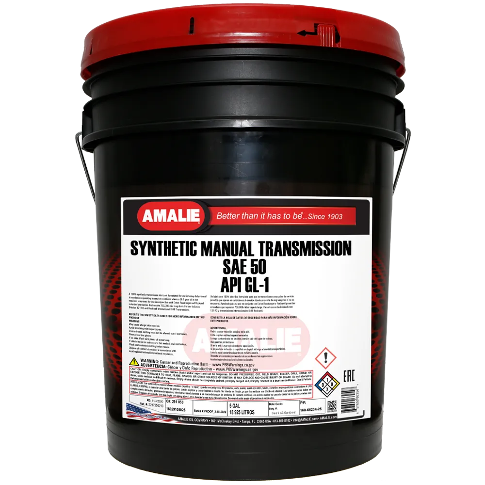 (130) 1606625425 AMALIE SYNTHETIC MANUAL TRANSMISSION OIL SAE 50 (50W) (5 GAL)