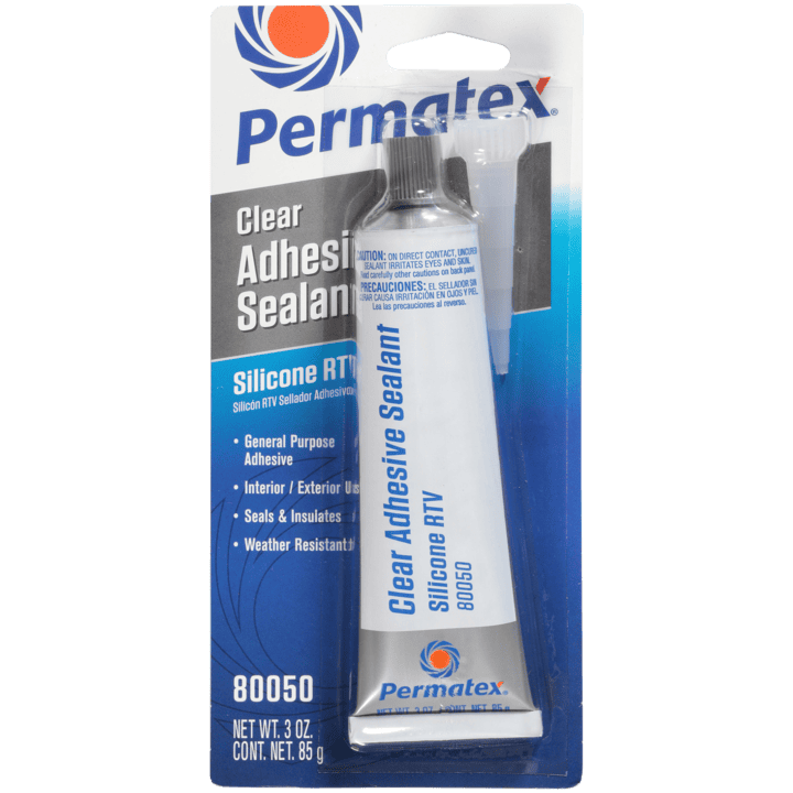 (735) 80050 Permatex Clear RTV Silicone Adhesive Sealant, 3 oz