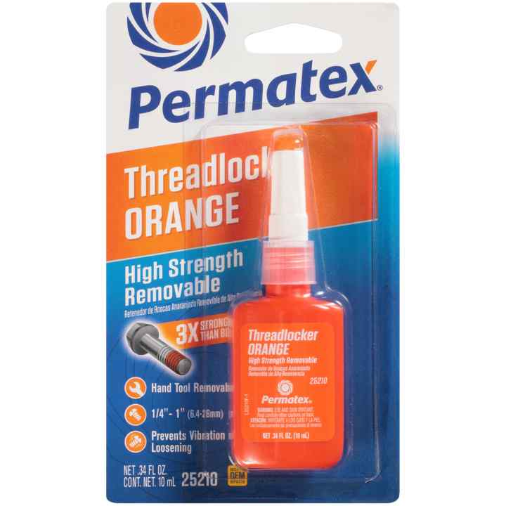 (735) 25210 Permatex High Strength Removable Orange Threadlocker, 10 oz