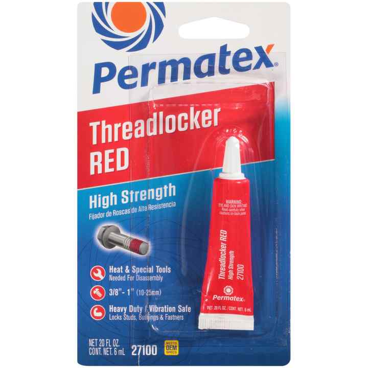 (735) 27100 Permatex Threadlock Stud & Bearing Formula, Red, 6 ml
