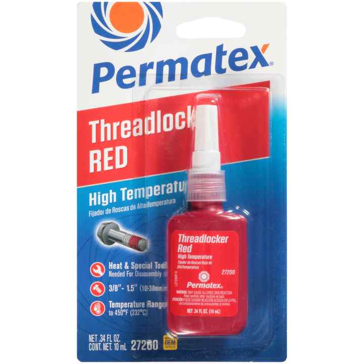 (735) 27200 Permatex High Temperature Threadlocker Red, 10 ml