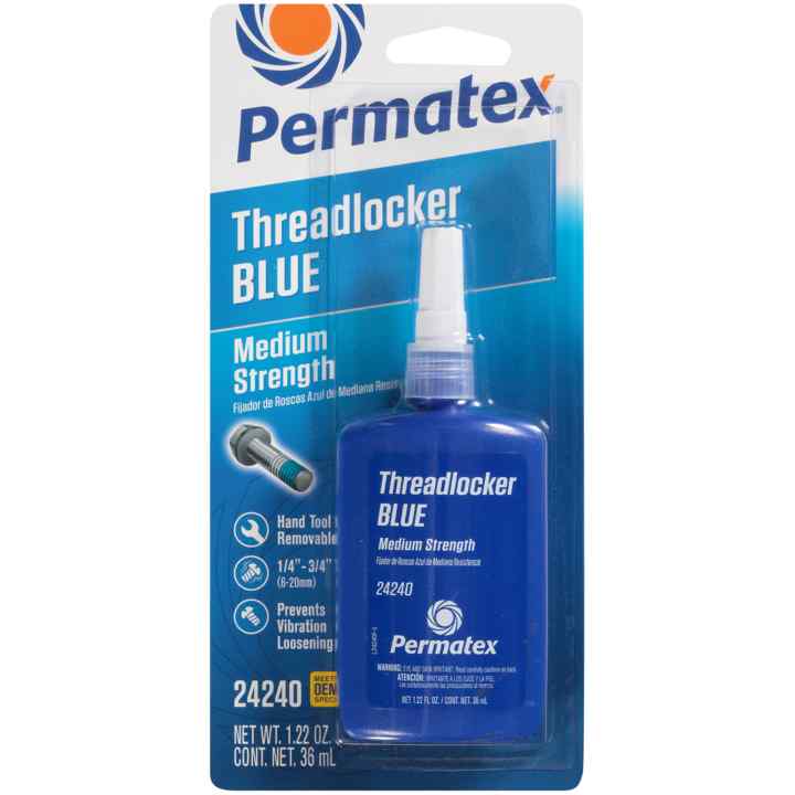 (735) 24240 Permatex Medium Strength Threadlocker Blue, 36 ml