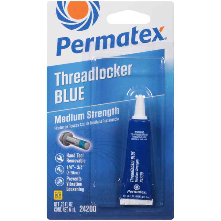 (735) 24200 Permatex Medium Strength Threadlocker Blue, 6 ml