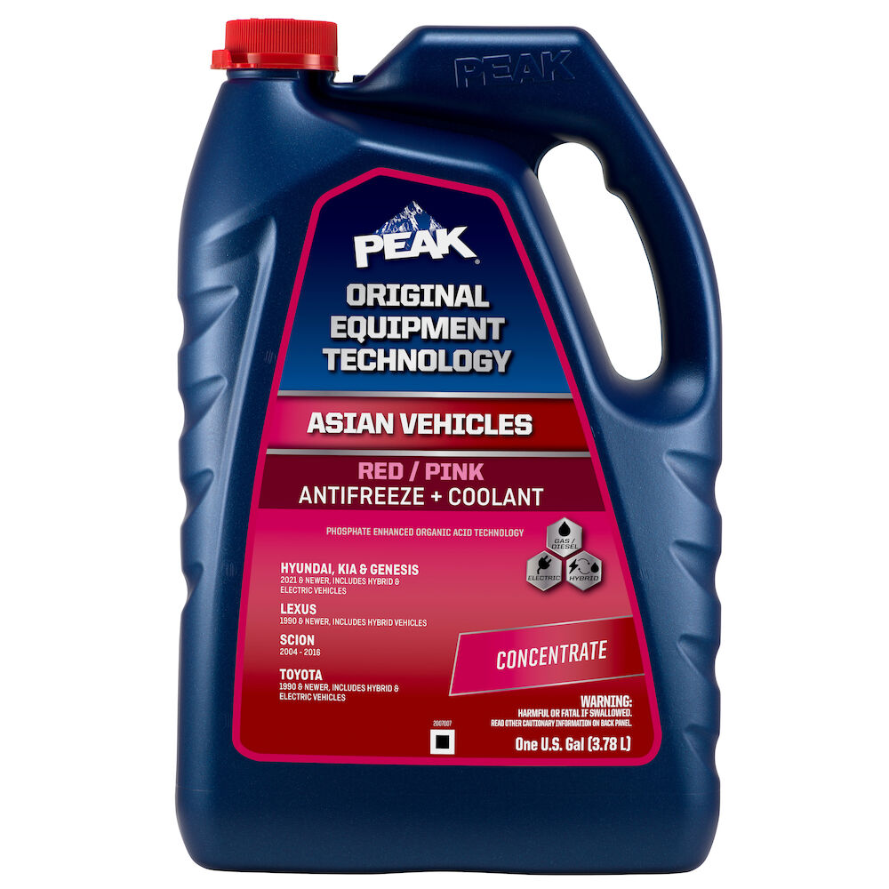 (870) PAR0B3 Peak OET Asian Antifreeze/Coolant Concentrate (Red/Pink, 1 Gal)