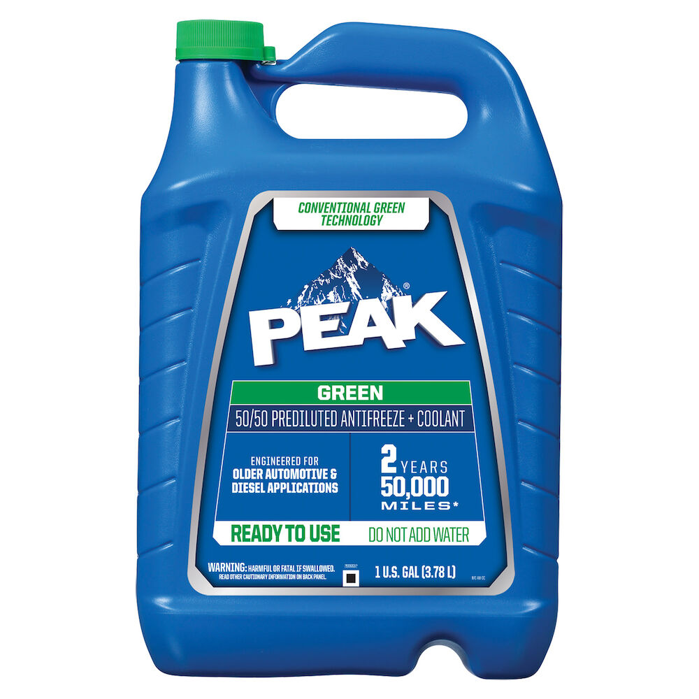 (870) RUAB53 Peak Conventional Antifreeze/Coolant Prediluted 50/50 (Green, 1 Gal)