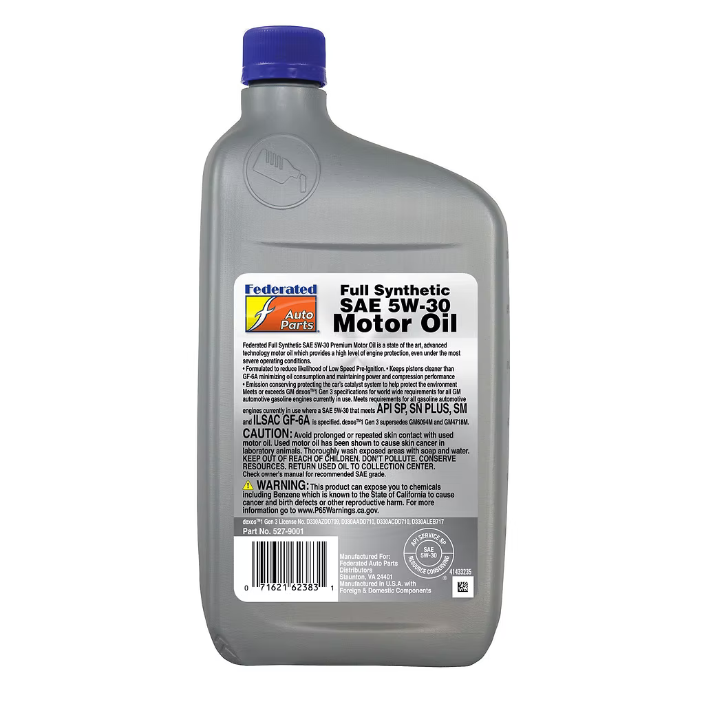 (130) 5279001 Federated 5W30 Dexos1 Gen3 Full Synthetic Motor Oil - Quart