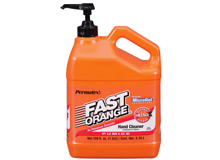 (735) 25219 Fast Orange Fine Pumice Lotion Hand Cleaner, 1 Gal with pump