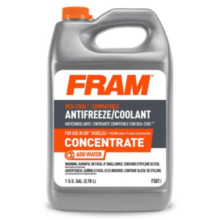 ANT F501 FRAM Dex-Cool Dexcool Antifreeze/Coolant Concentrated (Orange, 1 Gal)