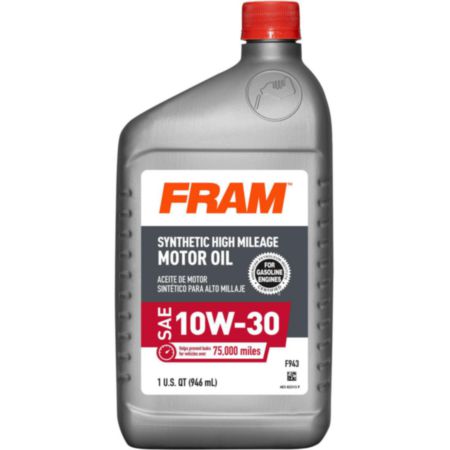 FRO F943 FRAM 10W30 Full Synthetic High Mileage 1 QUART