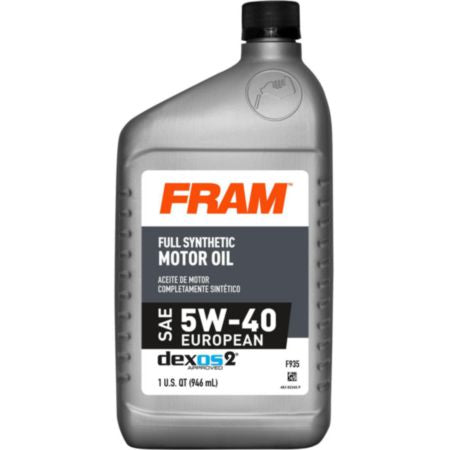 FRO F935 FRAM 5W40 Full Synthetic Euro Motor Oil 1 QUART