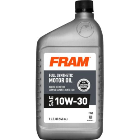 FRO F940 FRAM 10W30 Full Synthetic Motor Oil 1QUART