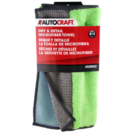 CND 45088 Carrand 3 in 1 Dry & Detail Microfiber Towel