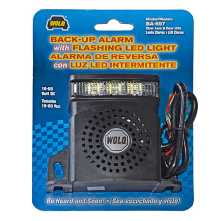 WLO BA-697 Wolo Heavy Duty Back-Up Alarm w/ Flashing LED (12-80V, 97 db)