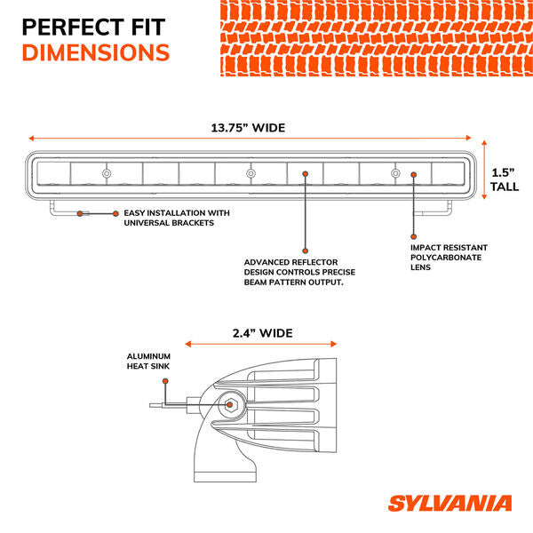 SLB SLIM12INCB.BX Sylvania Slim 12" LED Light Bar (Combo)