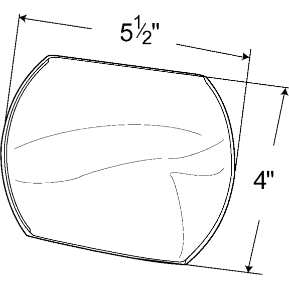 LTG 12164-5 Grote Stick On Convex Mirror (Rectangle, 5.5")