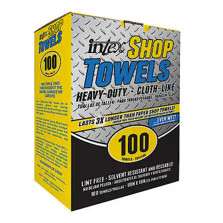 XIT NW-00265-100 Intex Cloth-Like Heavy Duty Blue Shop Towels (100 bx)