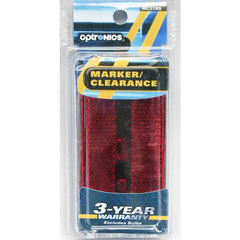 DLT MC31RS Optronics Marker/Clearance Light (4" Oblong, Reflective, Red, Surface)