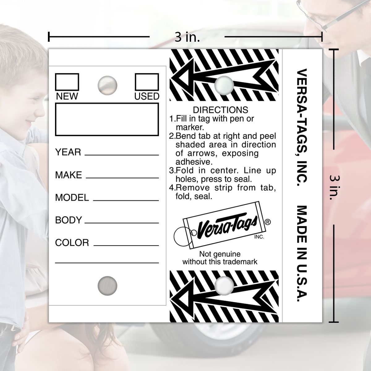 XCP DL-VT-W CAR Products Genuine Versa-Tags Key Tags (White, 250 bx)