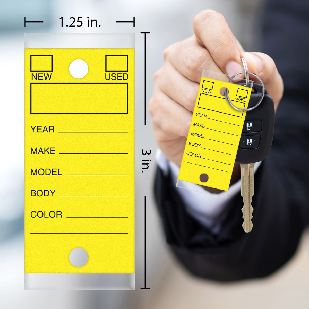 XCP DL-VT-Y CAR Products Genuine Versa-Tags Key Tags (Yellow, 250 bx)