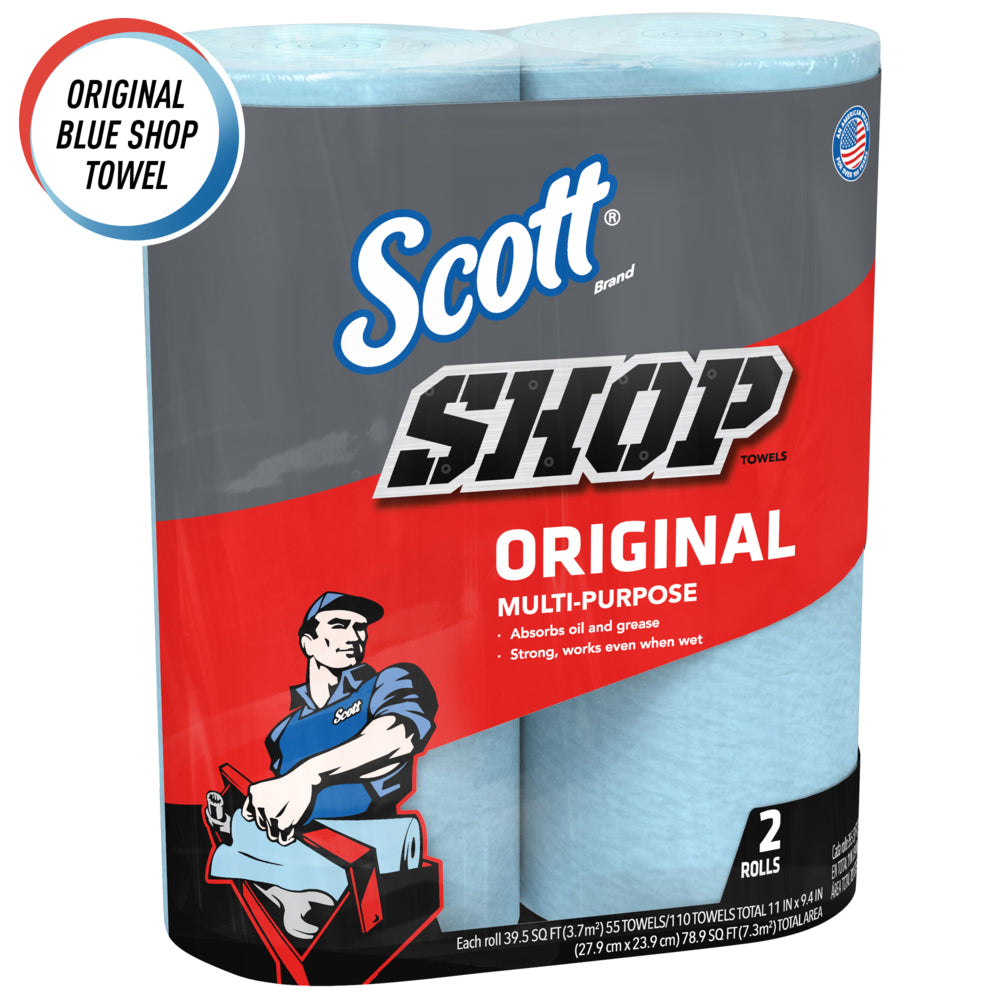 SCO 75040 Scott Original Blue Shop Towels (2 rolls)