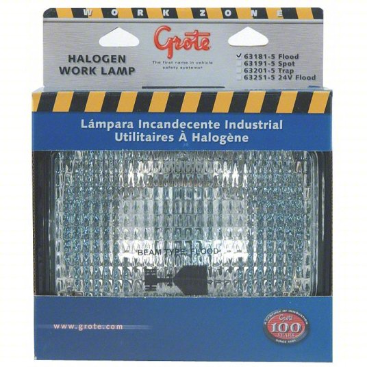 LTG 63181-5 Grote Large Rectangular Halogen Work Light (Flood, Pedestal)