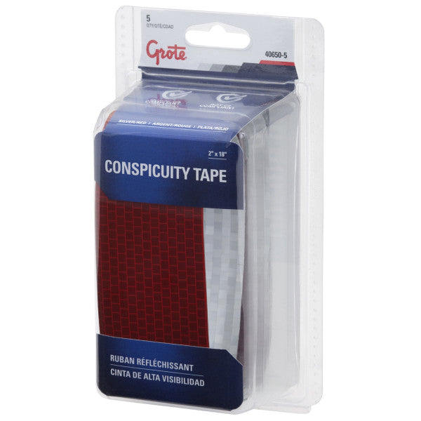 LTG 40650-5 Grote Reflective Tape (Red/Silver, 2" x 18", 5 pk)