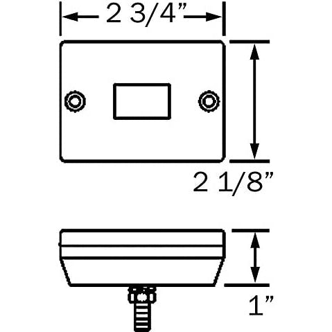 DLT MC36AS Optronics Marker/Clearance Light (2.5" Rectangle, Reflective, Amber, Stud)