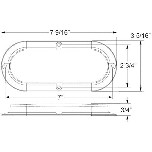 DLT STL73RK Optronics LED Combination Tail Light (6" Oval, Flange-Surface)