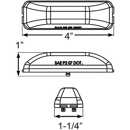 DLT MCL61RK Optronics LED Sealed Marker/Clearance Light Kit (4" Rectangle, Red, Surface)