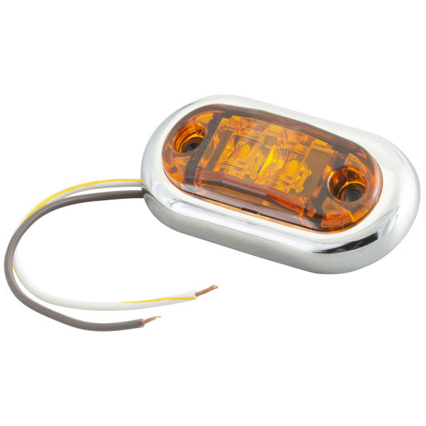 LTG 45003-5 Grote Oval LED Clearance Marker Light (2.5", Amber w/ Chrome Bezel, P2/P3)